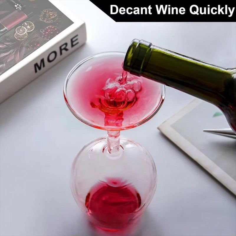 Inverted Wine Glass High Borosilicate Dishwasher Safe Stem Spout Design Upside Down Champagne - Image 5